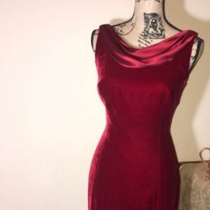 Tahari Velvet Silk Red Dress 10